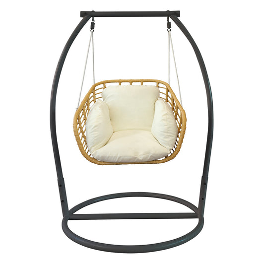 Poltrona dondolo sospesa da giardino - BRANNON Colore: Beige