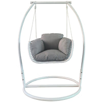 Poltrona dondolo sospesa da giardino - BRANNON Colore: Bianco