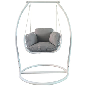 Poltrona dondolo sospesa da giardino - BRANNON Colore: Bianco