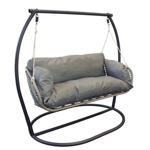 Poltrona dondolo sospesa da giardino - BRANNON Colore: Antracite