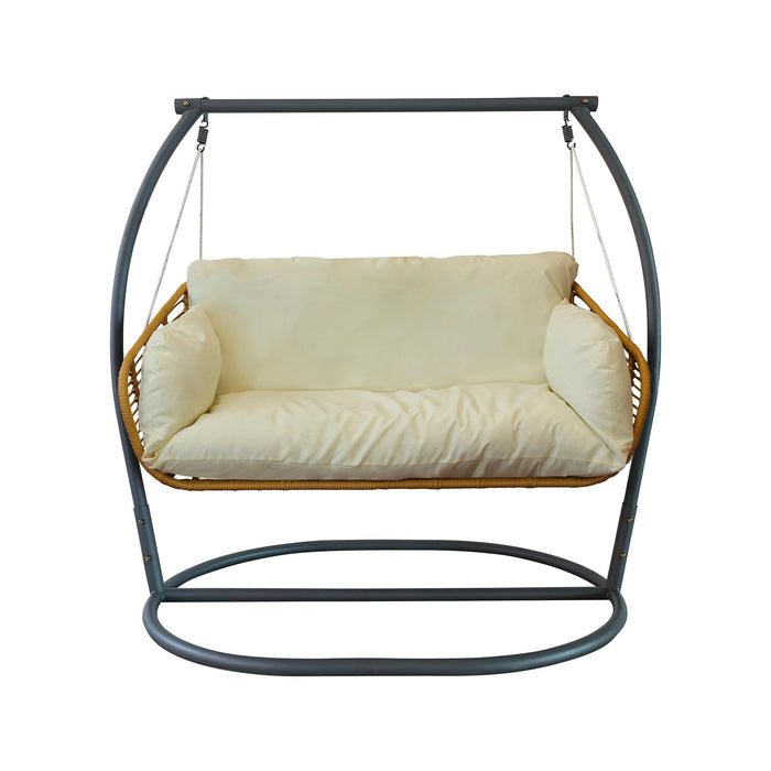 Poltrona dondolo sospesa da giardino - BRANNON Colore: Beige