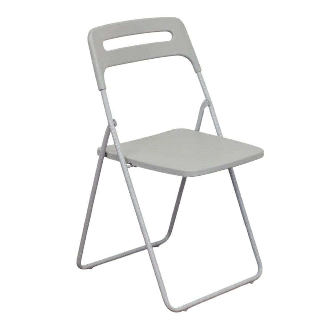 Sedia pieghevole in acciaio e resina - CALLIOPE Colore: Grigio chiaro