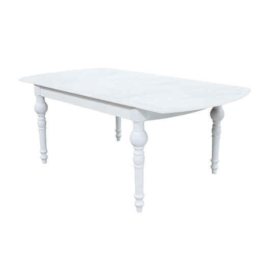 Tavolo da Pranzo Vintage Shabby Chic cm 150-190x100 cm - CROSS Colore: Bianco
