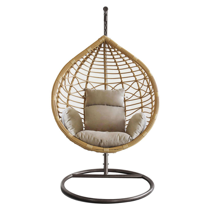 Poltrona Sospesa con corda intrecciata - ELISE Colore: Marrone