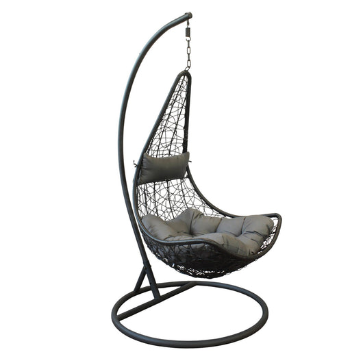 Poltrona Sospesa con corda intrecciata - HARMONIE Colore: Nero