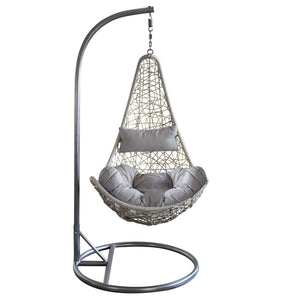 Poltrona Sospesa con corda intrecciata - HARMONIE Colore: Grigio