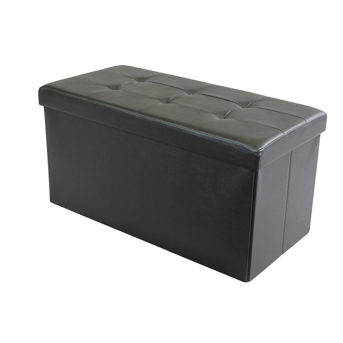 Pouf contenitore in similpelle - HARRIS Colore: Nero