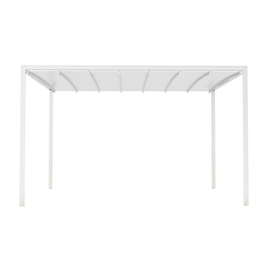 Pergola Bioclimatica in alluminio con tetto retrattile e LED - HERA Colore: Bianco