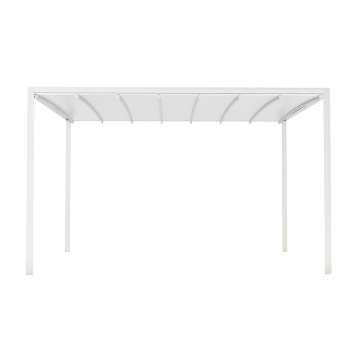 Pergola Bioclimatica in alluminio con tetto retrattile e LED - HERA Colore: Bianco
