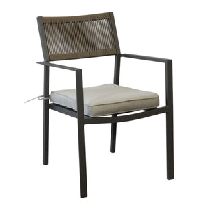 Poltrona da giardino impilabile con cuscino - HESTIA Colore: Taupe