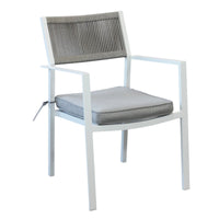 Poltrona da giardino impilabile con cuscino - HESTIA Colore: Bianco