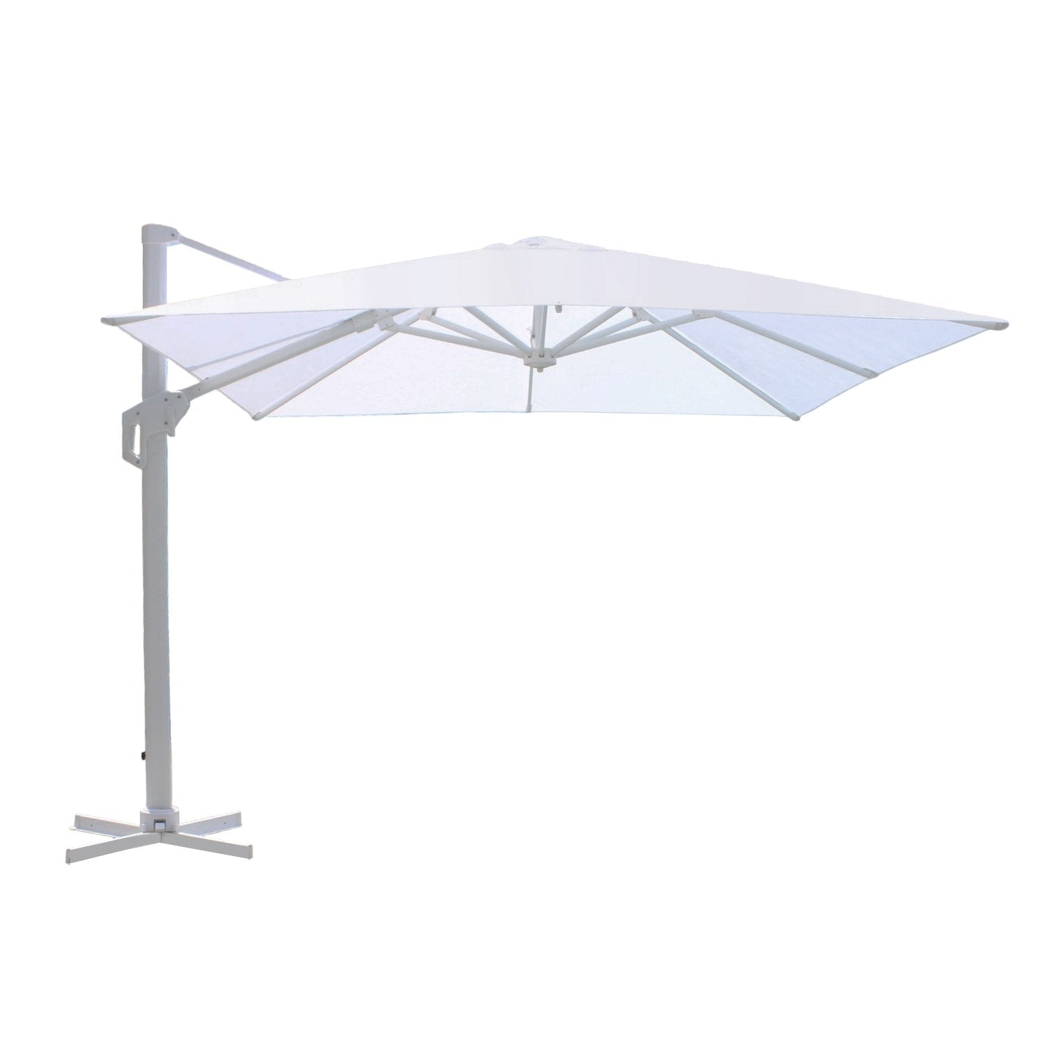 Ombrellone da Giardino Palo Laterale Decentrato a Braccio - HIERON Colore: Bianco, Dimensioni: 3X4