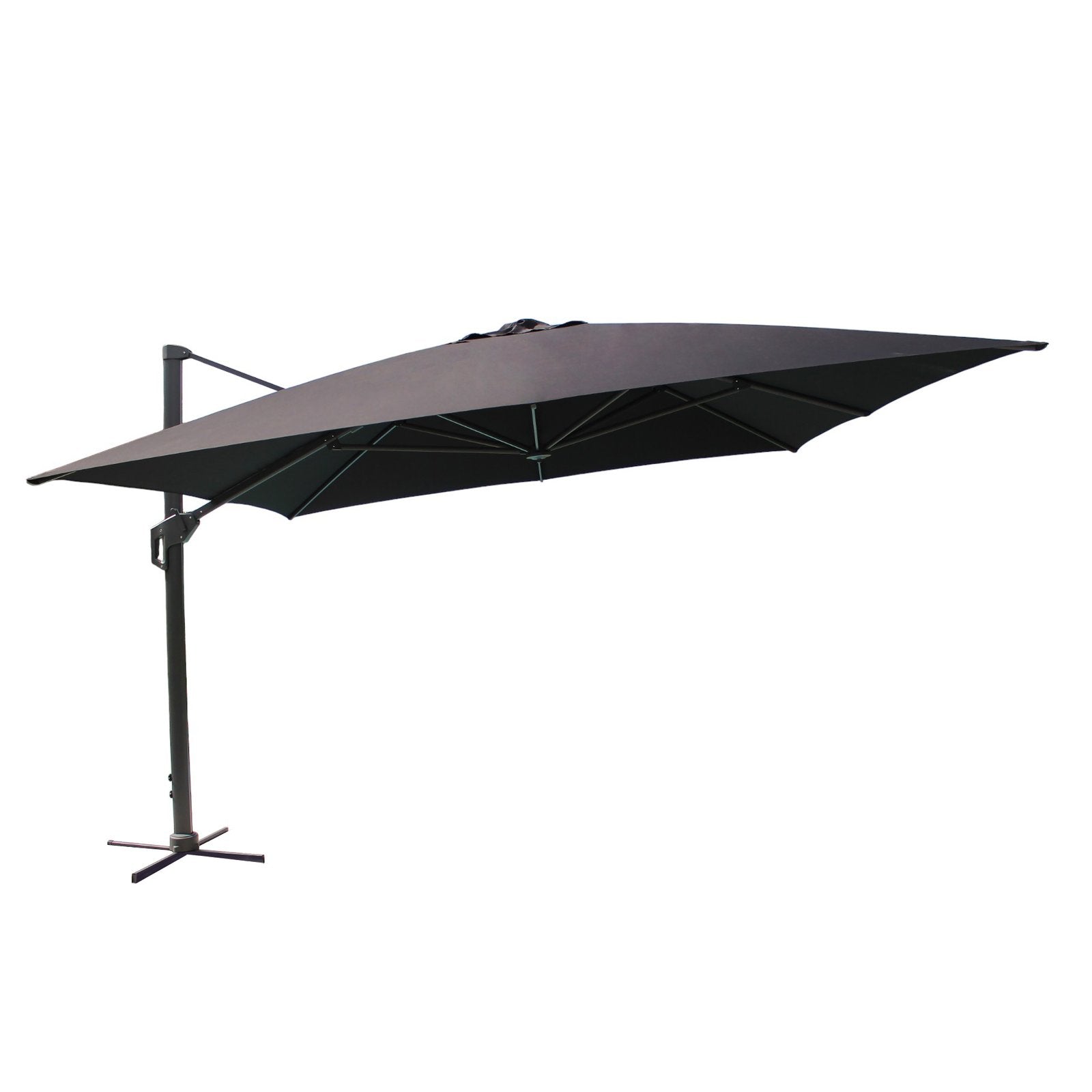 Ombrellone da Giardino Palo Laterale Decentrato a Braccio - HIERON Colore: Antracite, Dimensioni: 3X3