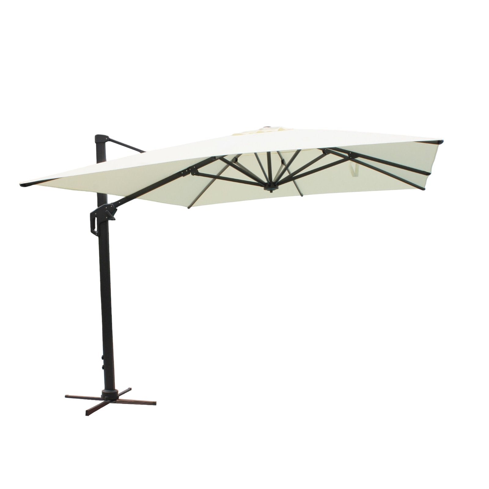 Ombrellone da Giardino Palo Laterale Decentrato a Braccio - HIERON Colore: Beige, Dimensioni: 3X3