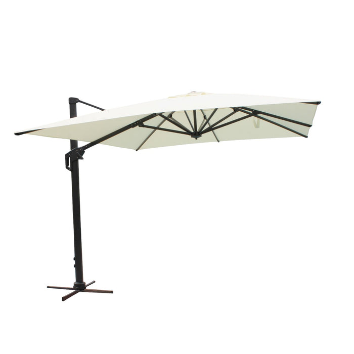 Ombrellone da Giardino Palo Laterale Decentrato a Braccio - HIERON Colore: Beige, Dimensioni: 3X3