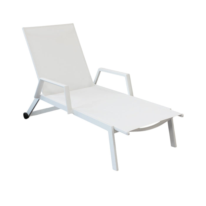 Lettino da Giardino in Alluminio textilene - ILARA Colore: Bianco