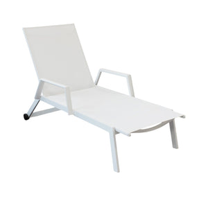 Lettino da Giardino in Alluminio textilene - ILARA Colore: Bianco