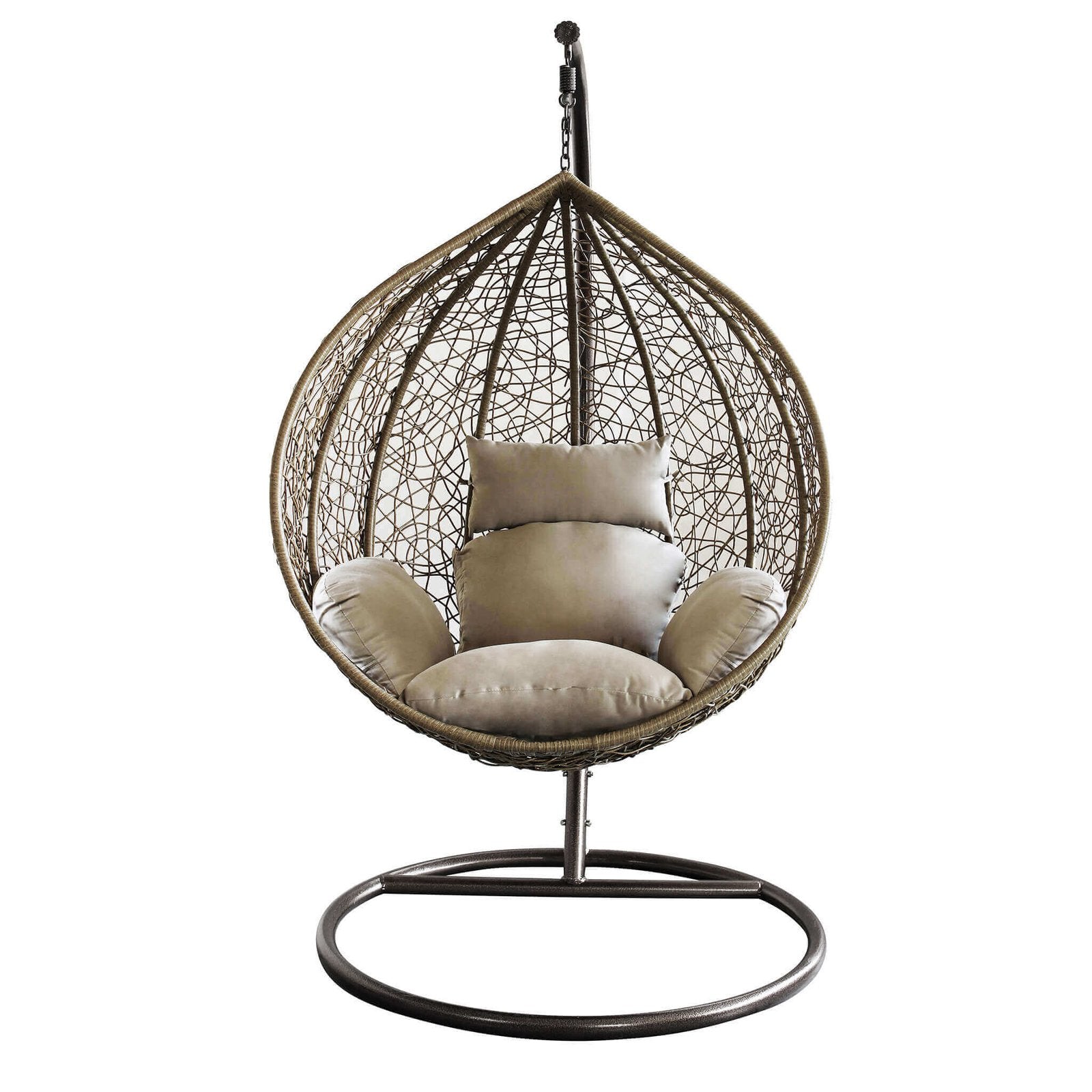 Poltrona Sospesa con corda intrecciata - ISABEL Colore: Marrone