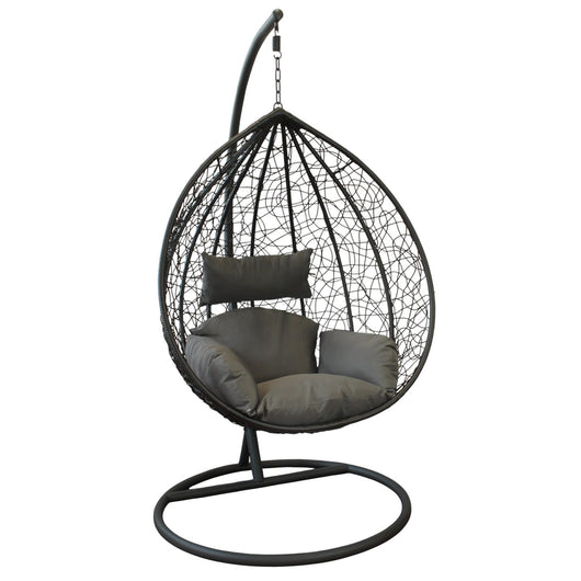 Poltrona Sospesa con corda intrecciata - ISABEL Colore: Nero