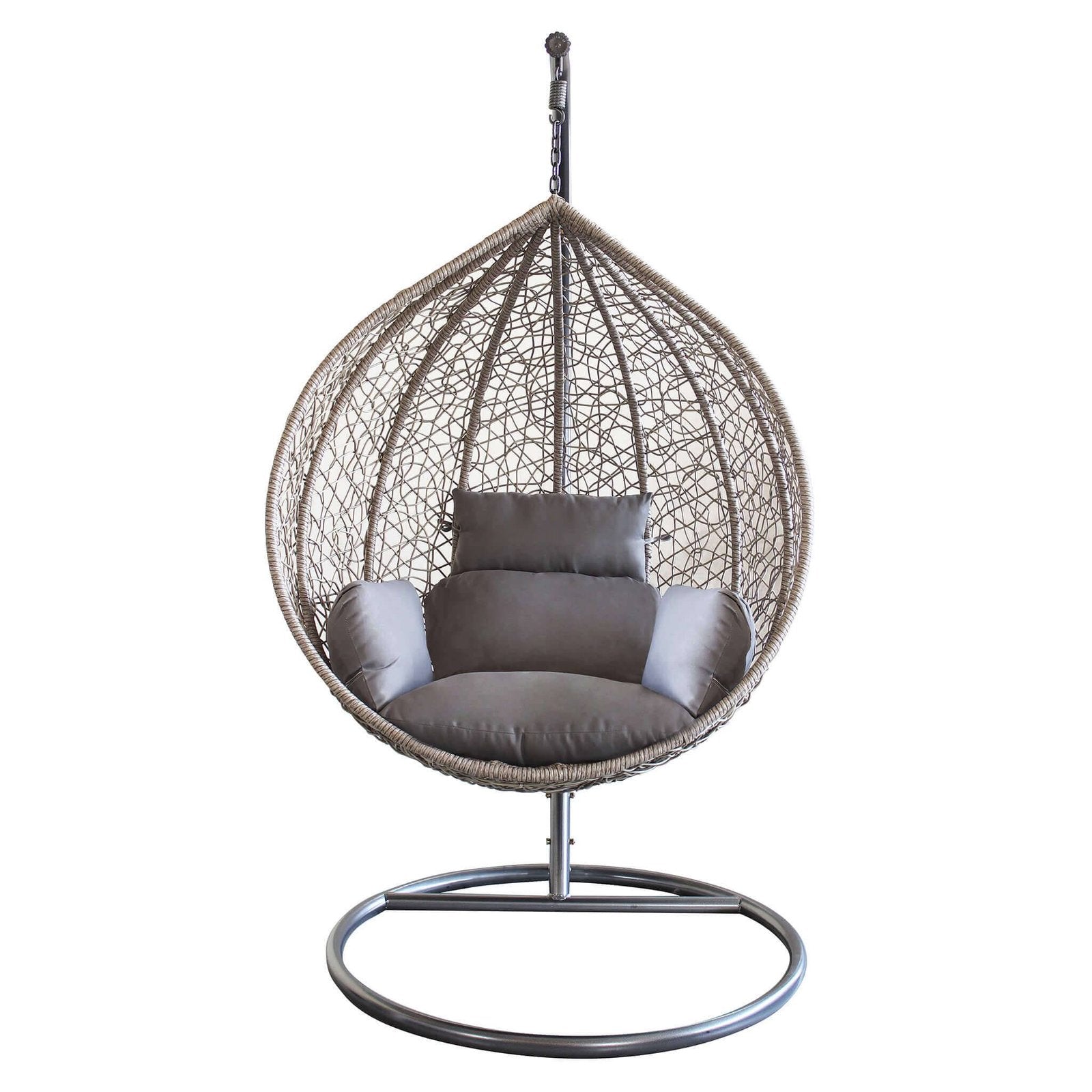 Poltrona Sospesa con corda intrecciata - ISABEL Colore: Grigio