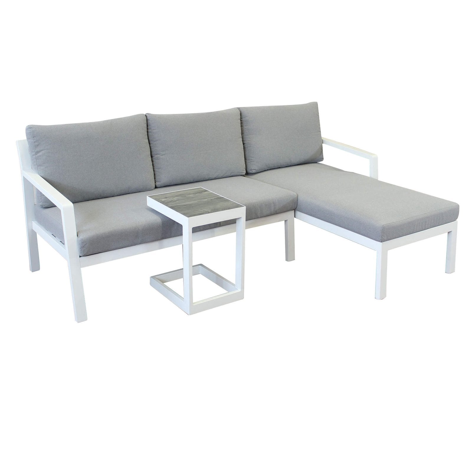 Divano da giardino in alluminio con tavolino - KOMO Colore: Bianco