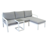 Divano da giardino in alluminio con tavolino - KOMO Colore: Bianco