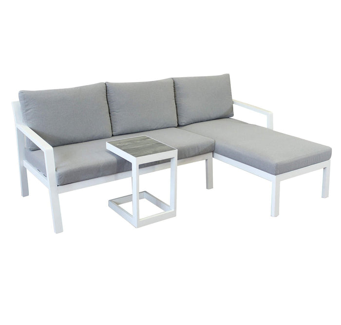 Divano da giardino in alluminio con tavolino - KOMO Colore: Bianco