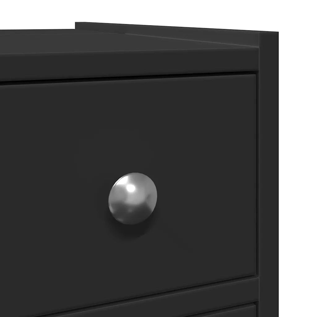 Armadietto da Bagno Stretto con Ruote Nero in Truciolato 855287