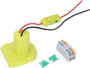 Adattatore per batteria da 18V Lithium | Inclusa Interruttore di Sicurezza | Adatto per batterie Nikkel-cd | Connesione di Collegamento elettrico.