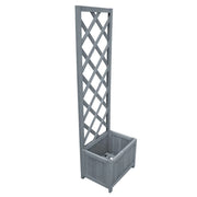 Aiuola rialzata/fioriera per piante fiori terrazza giardino traliccio 40 x 30 x 135 cm legno massello di abete grigio 02_0038597