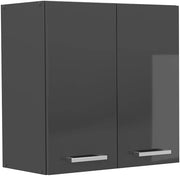 Pensile da cucina R-Line, Antracite lucido, 60 cm, per la libera combinazione all'interno di sistemi cucina modulari