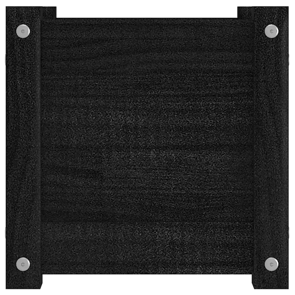 Fioriere da Giardino 2 pz Nere 31x31x31 cm in Massello di Pino 810531