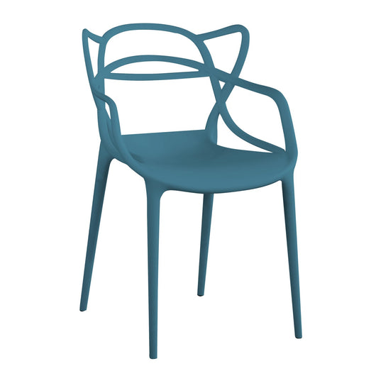 Sedia da Interno di Design in Polipropilene impilabile - LORY Quantità del Set: 2, Colore: Verde petrolio