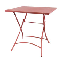 Tavolo da Giardino Pieghevole in acciaio - LUCKY Colore: Rosso, Dimensioni: 70x70