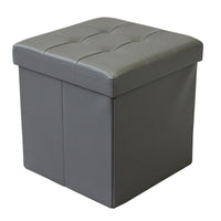Pouf contenitore in similpelle - MADDOX Colore: Grigio scuro