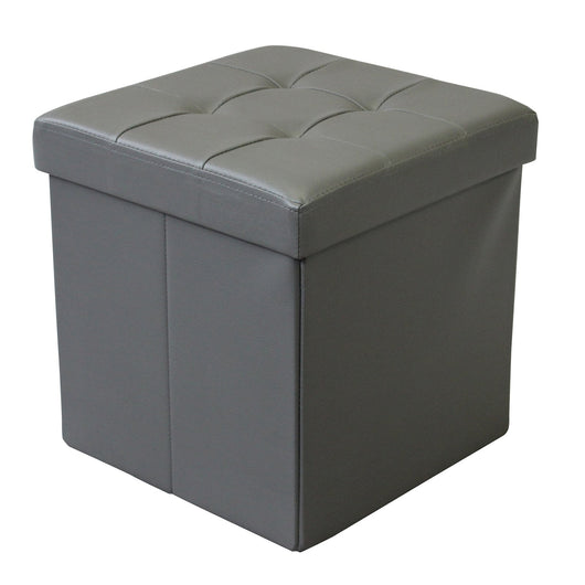 Pouf contenitore in similpelle - MADDOX Colore: Grigio scuro