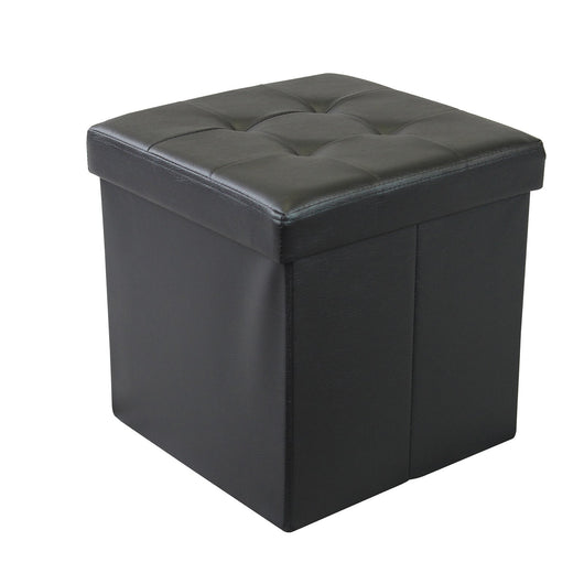Pouf contenitore in similpelle - MADDOX Colore: Nero