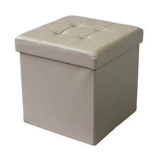 Pouf contenitore in similpelle - MADDOX Colore: Grigio