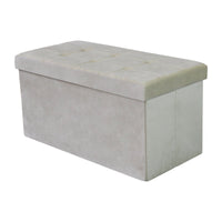 Pouf contenitore in velluto - MARCUS Colore: Beige