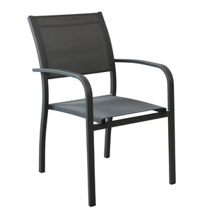 Poltrona da Giardino Impilabile in Alluminio Textilene - MARIUS Colore: Antracite