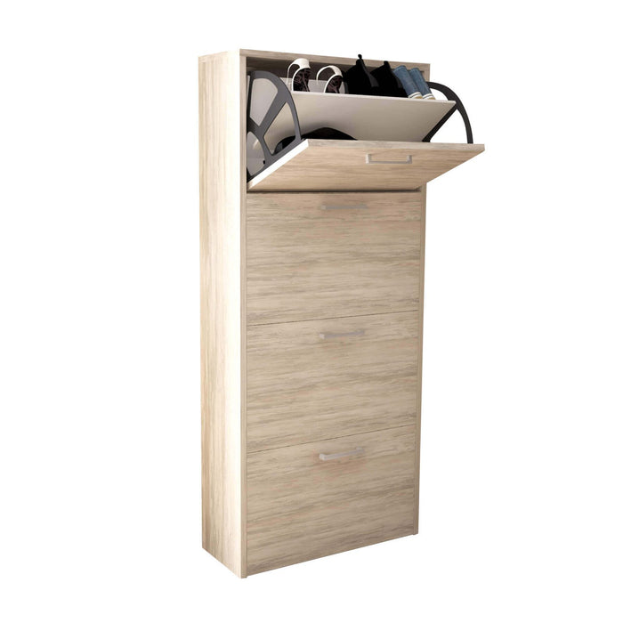 Scarpiera ante a ribalta Salvaspazio - MELVIN Colore: Marrone chiaro, Dimensioni: 4 Ante