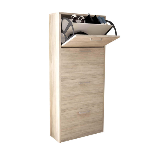 Scarpiera ante a ribalta Salvaspazio - MELVIN Colore: Marrone chiaro, Dimensioni: 4 Ante