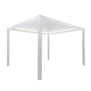 Pergola Bioclimatica motorizzata smart in alluminio - TONY PRO Dimensioni: 4X4, Colore: Bianco