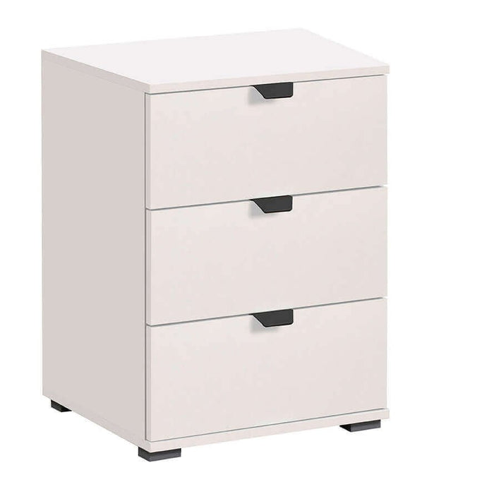 comodino moderno 3 cassetti cm 45x40x63 h - PLUS Colore: Bianco
