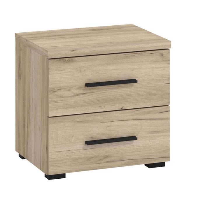 comodino moderno 2 cassetti cm 44 5x33 5x43 h - PLUS Colore: Rovere grigio