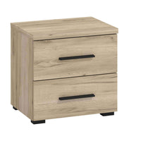 comodino moderno 2 cassetti cm 44 5x33 5x43 h - PLUS Colore: Rovere grigio