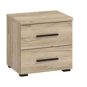 comodino moderno 2 cassetti cm 44 5x33 5x43 h - PLUS Colore: Rovere grigio