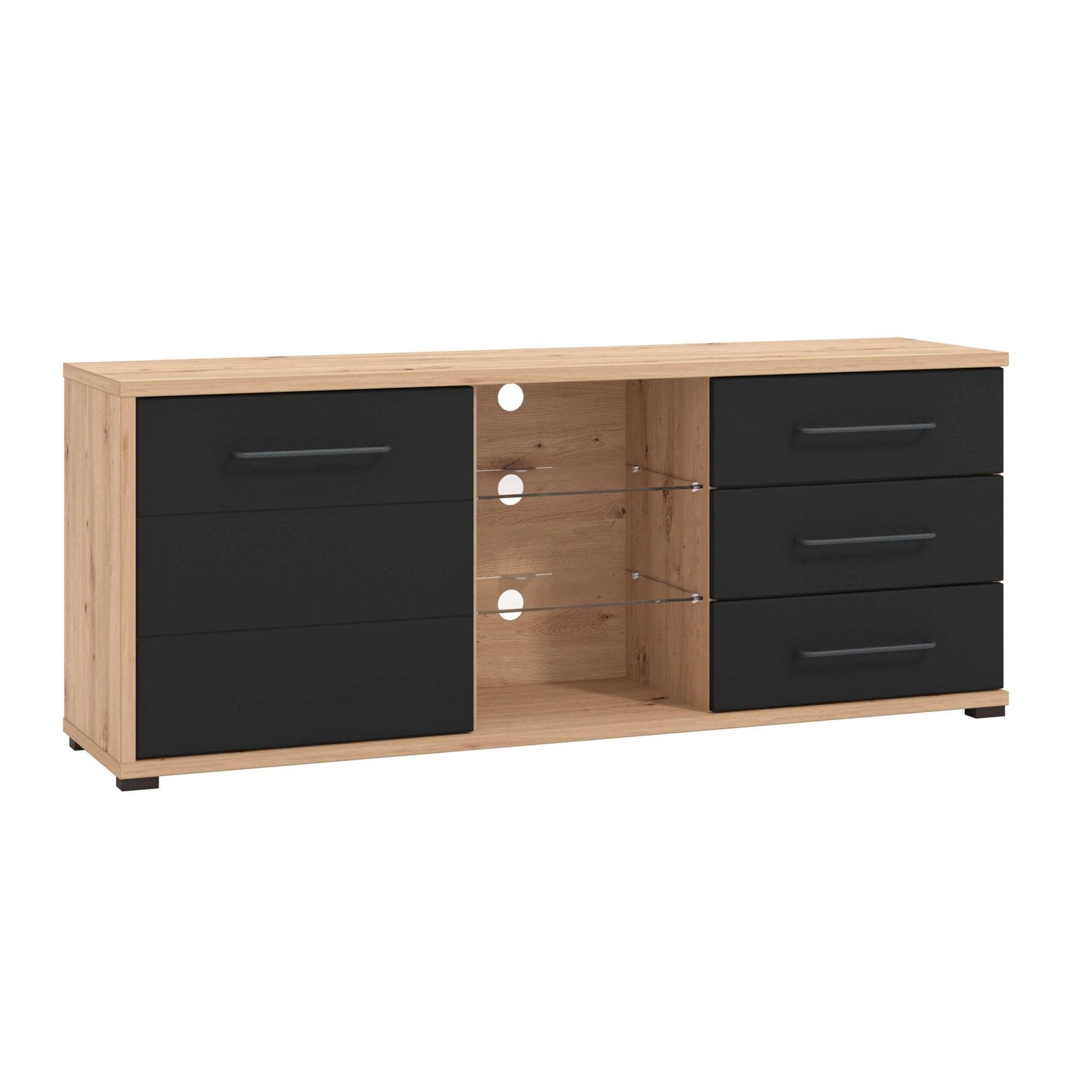 porta tv un anta tre cassetti moderno minimal in legno cm 161 5x40x65 h - ELLI Colore: Antracite
