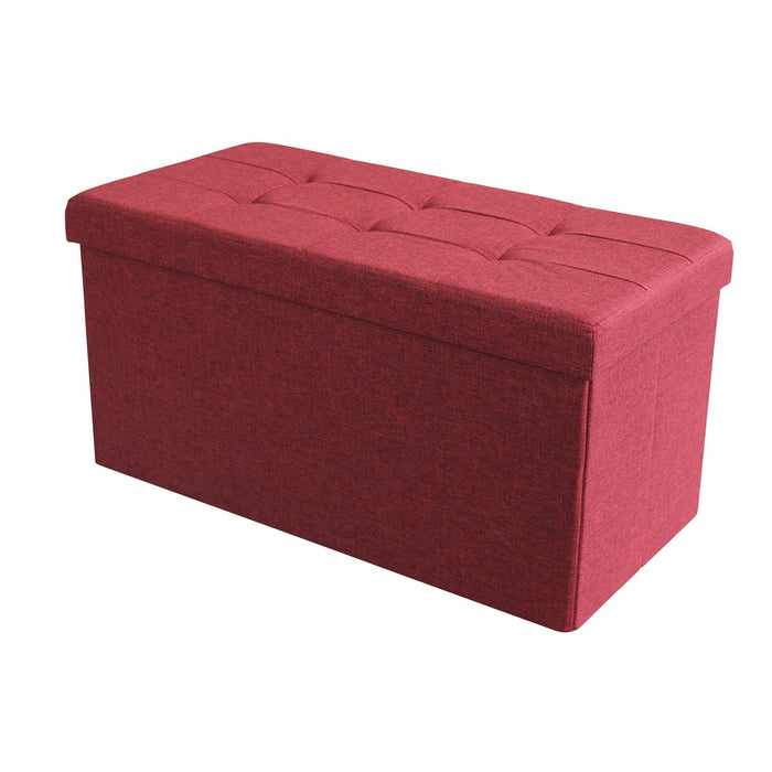 Pouf contenitore in stoffa - NADIA Colore: Rosso