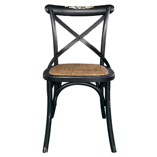 Sedia vintage in legno effetto antico - NARCISSUS Colore: Nero